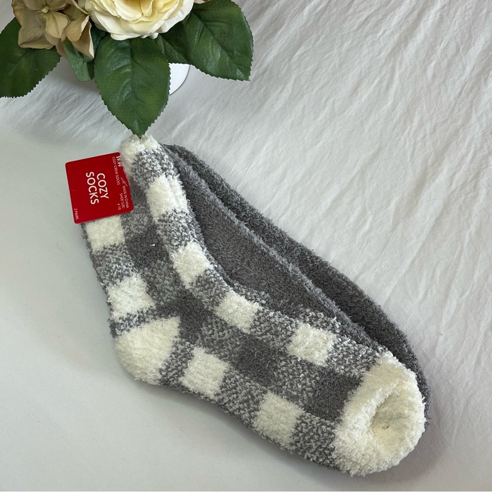 Gray and White Cozy Socks